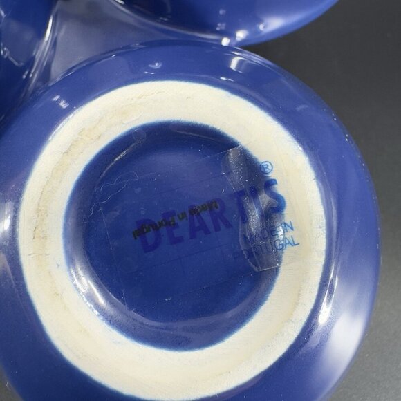 Deartis Cobalt Blue 3 Section Handled Condiment Serving Dish Plate Portugal VTG - Picture 5 of 12